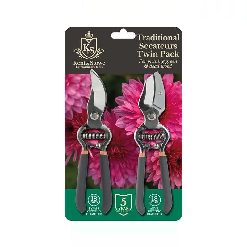 Kent & Stowe Traditional Secateurs Twin Pack