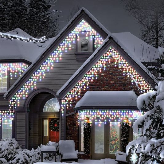 1000 Multifunction LED Icicle Lights with Timer - Multicolour