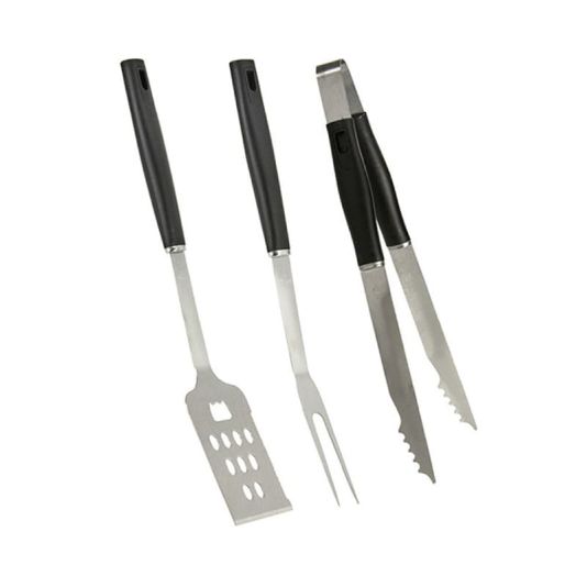 3 Piece BBQ Tool Set - Spatula, Fork and Tongs