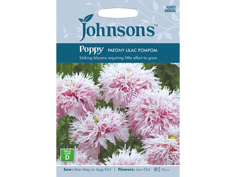 Poppy 'Paeony Lilac Pompom' Seeds