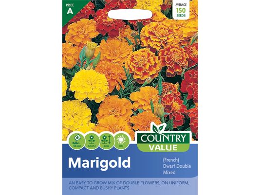 Marigold (French) 'Dwarf Double Mixed' Seeds