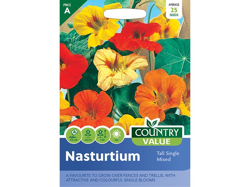 Nasturtium 'Tall Single Mixed' Seeds