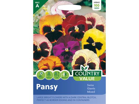 Pansy 'Swiss Giants Mixed' Seeds