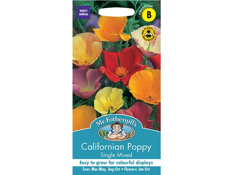 Eschscholzia Californian Poppy 'Single Mixed' Seeds