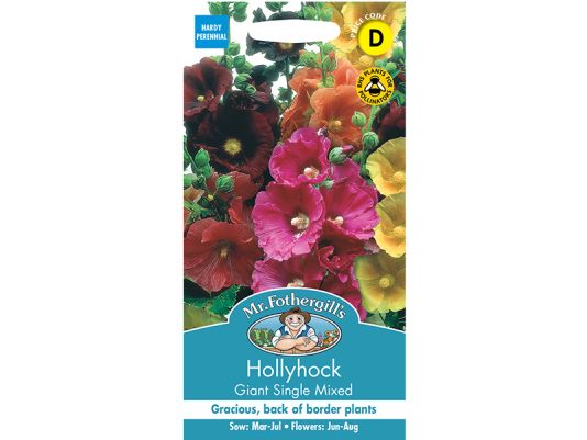 Hollyhock 'Giant Single Mixed' Seeds