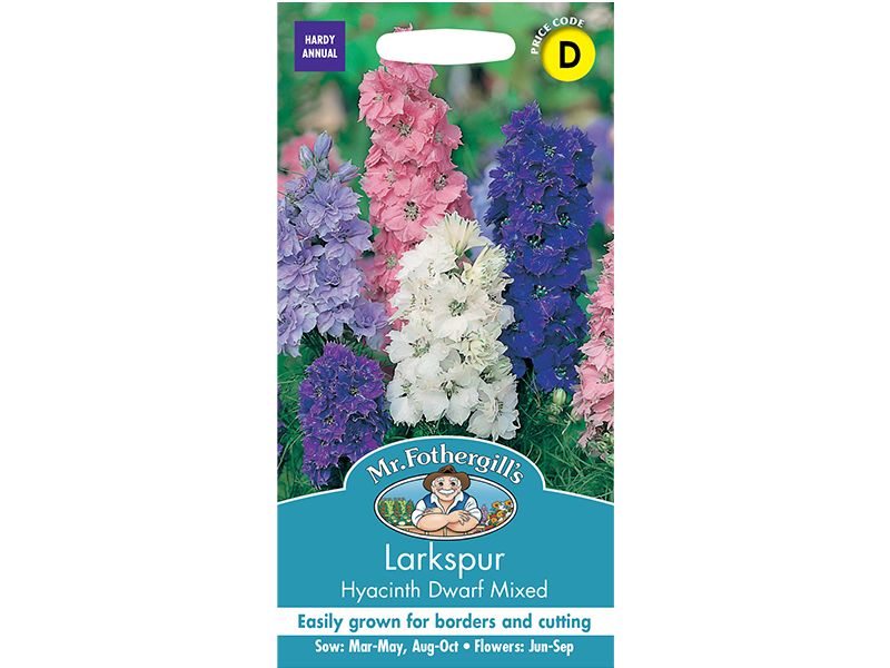 Larkspur 'Hyacinth Dwarf Mixed' Seeds