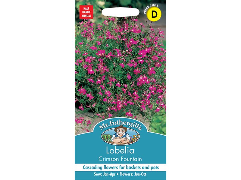 Lobelia (trailing) 'Crimson Fountain' Seeds