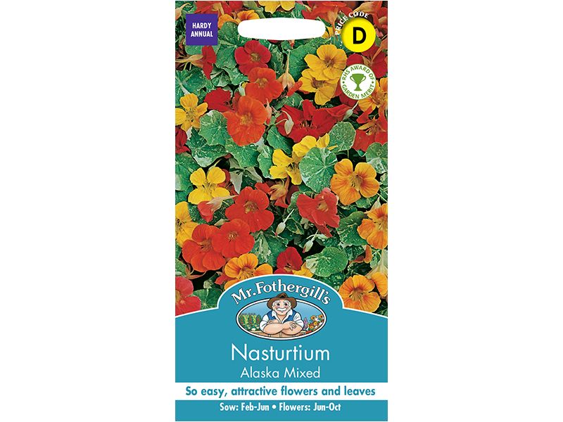 Nasturtium 'Alaska Mixed' Seeds