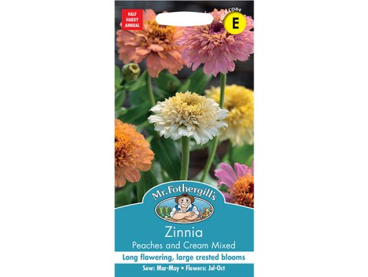 Zinnia 'Peaches & Cream Mixed' Seeds