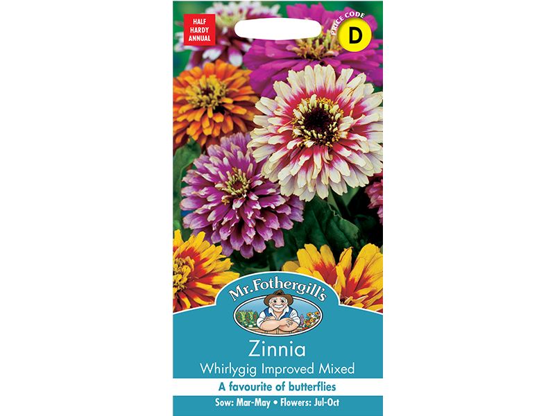 Zinnia 'Whirlygig Mixed' Seeds