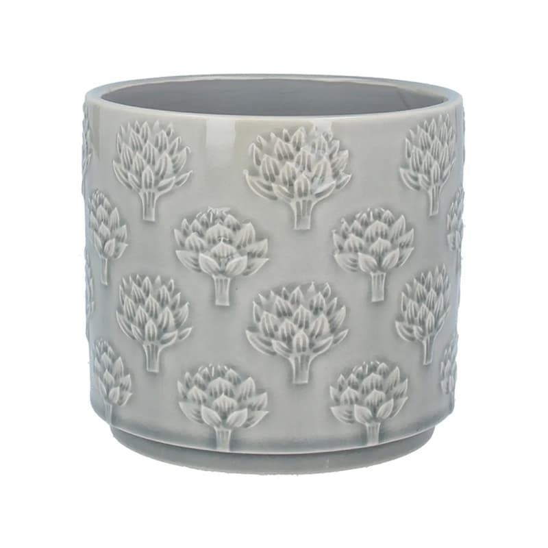 Artichoke Stoneware Pot Cover Grey - 14cm