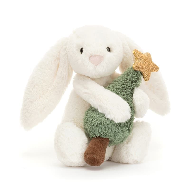 Bashful Bunny with Christmas Tree