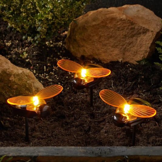 Bee Solar Stake Light Pack of Three