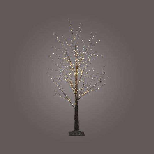 Black Micro Dot Tree with Warm White Twinkle LEDs 120cm