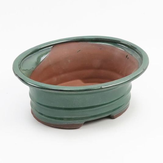 Bonsai Oval Deep Pot Green - 16cm