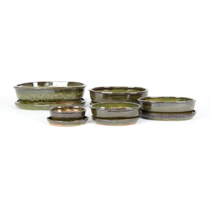 Bonsai Oval Pot Green - 15cm