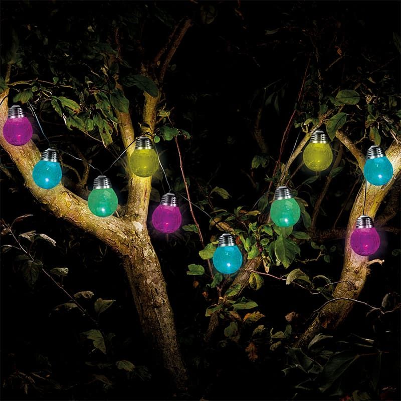 Crackle Globe Solar String Lights