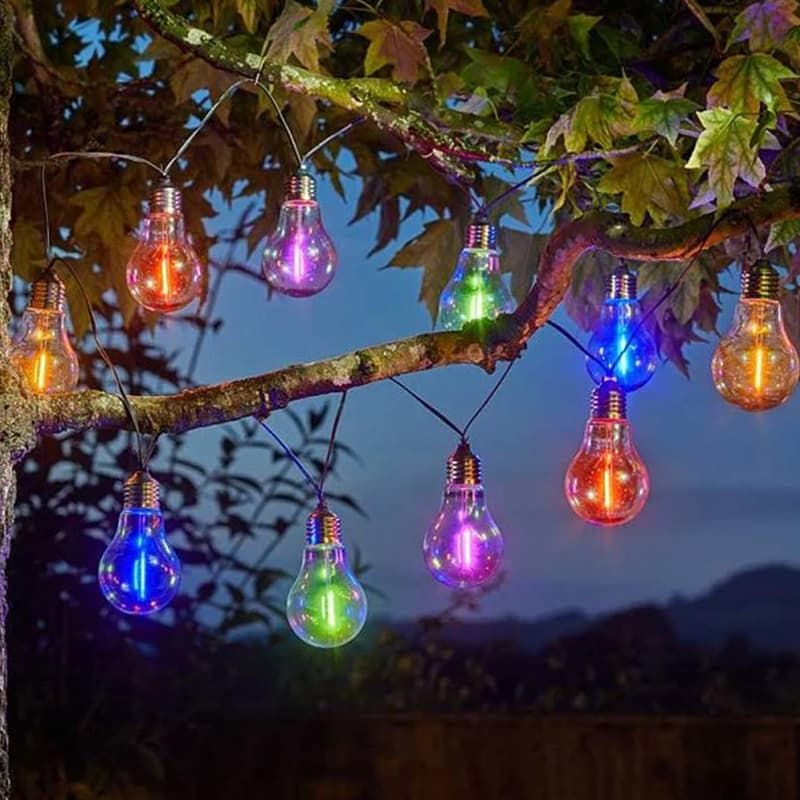 Eureka Neonesque Bulb Solar String Lights