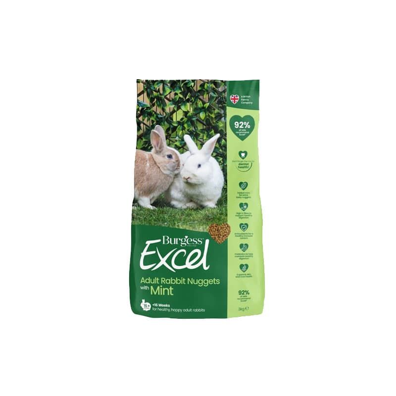 Excel Adult Rabbit Food Nuggets with Mint 3kg