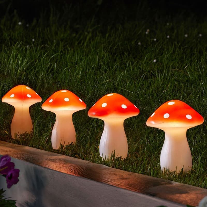 Fairy Mushroom Stake Lights Set of Four