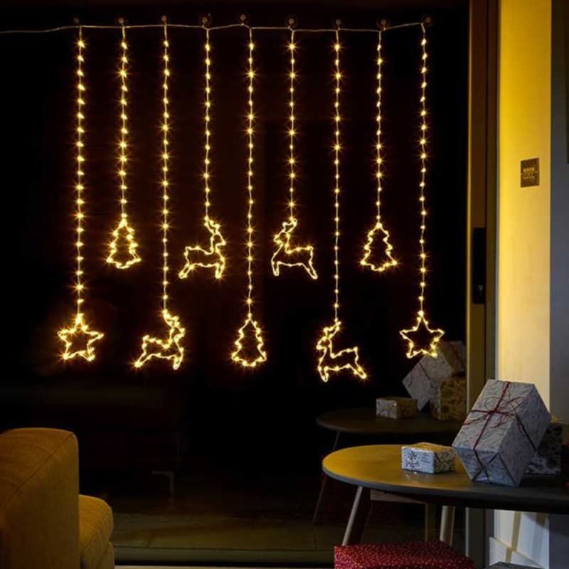 Festive Curtain Lights 1.2m - Warm White