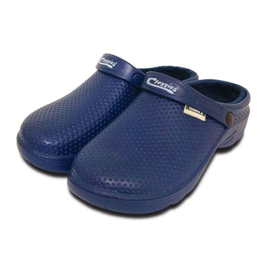 Fleecy Cloggies Navy UK 4