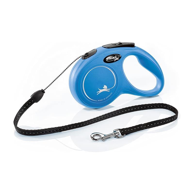 Flexi Classic Cord Retractable Dog Lead Blue - Small