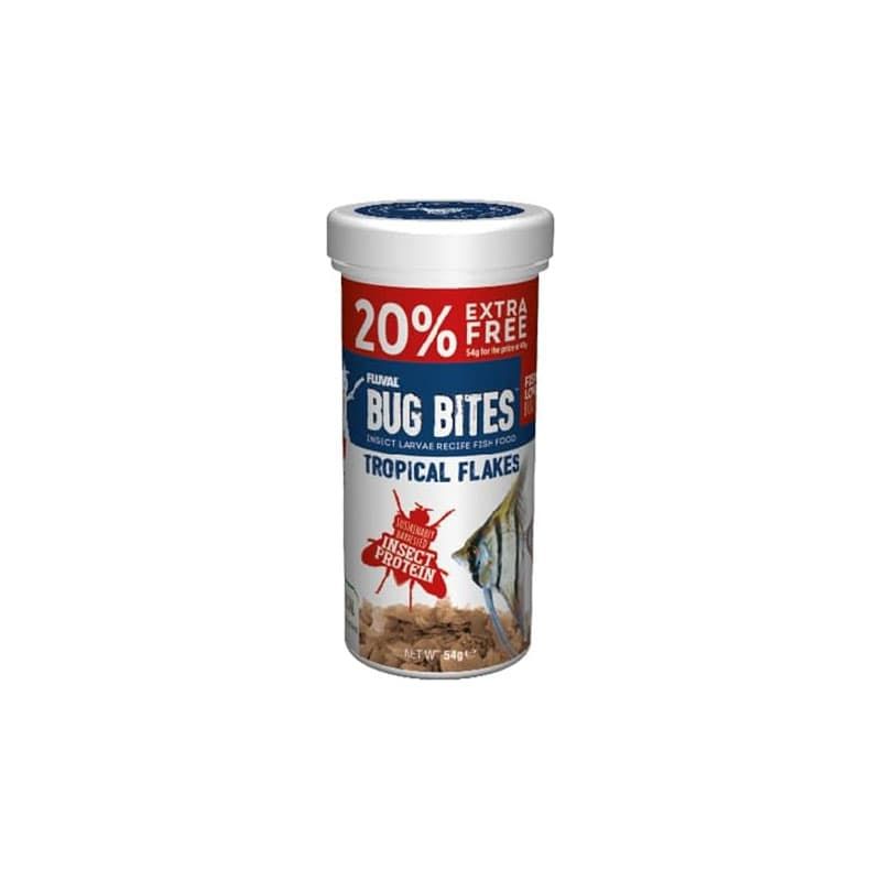 Fluval Bug Bites Tropical Flakes 45g + 20% Extra Free