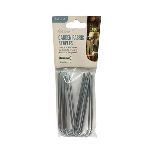 Galvanised Garden Fabric Staples - 10 Pack