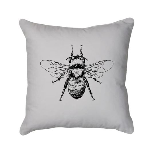 Grey Bee Scatter Cushion 43 x 43cm