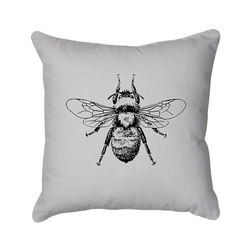 Grey Bee Scatter Cushion 43 x 43cm