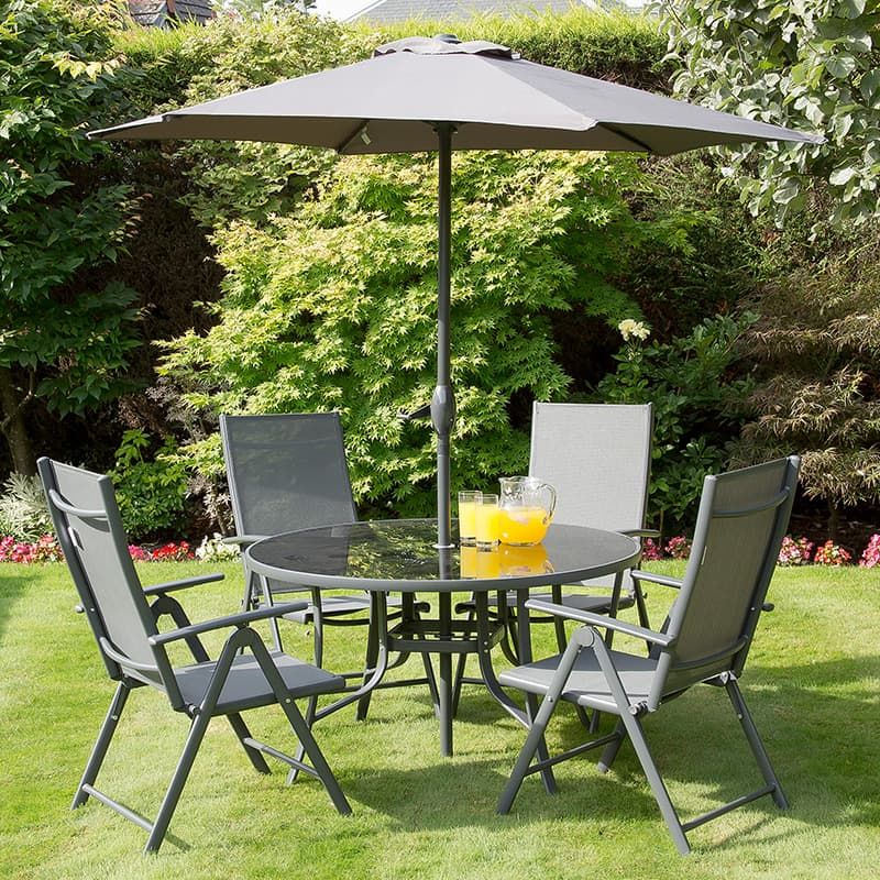 Havana 120cm Charcoal Suite with Parasol