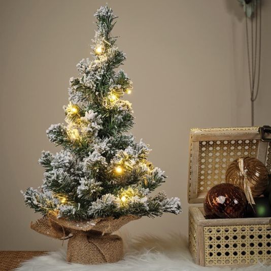 Imperial Pine Snowy Prelit Artificial Mini Christmas Tree - 45cm