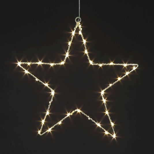 Iron Star with Warm White LEDs 30cm