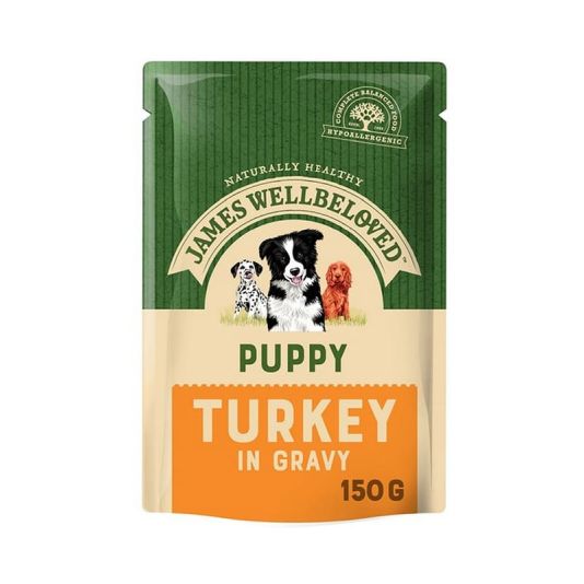 James Wellbeloved Turkey in Gravy Puppy 150g