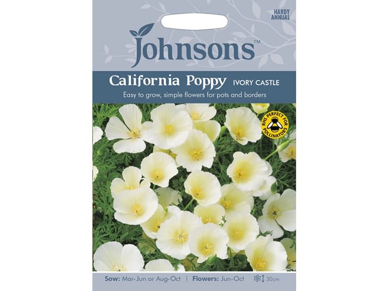 Eschscholzia Californian Poppy 'Ivory Castle' Seeds