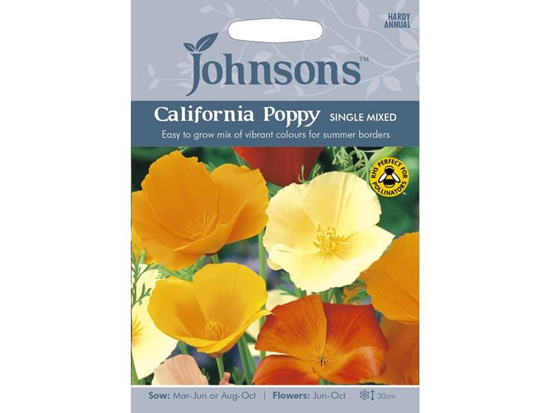 Eschscholzia Californian Poppy 'Single Mixed' Seeds