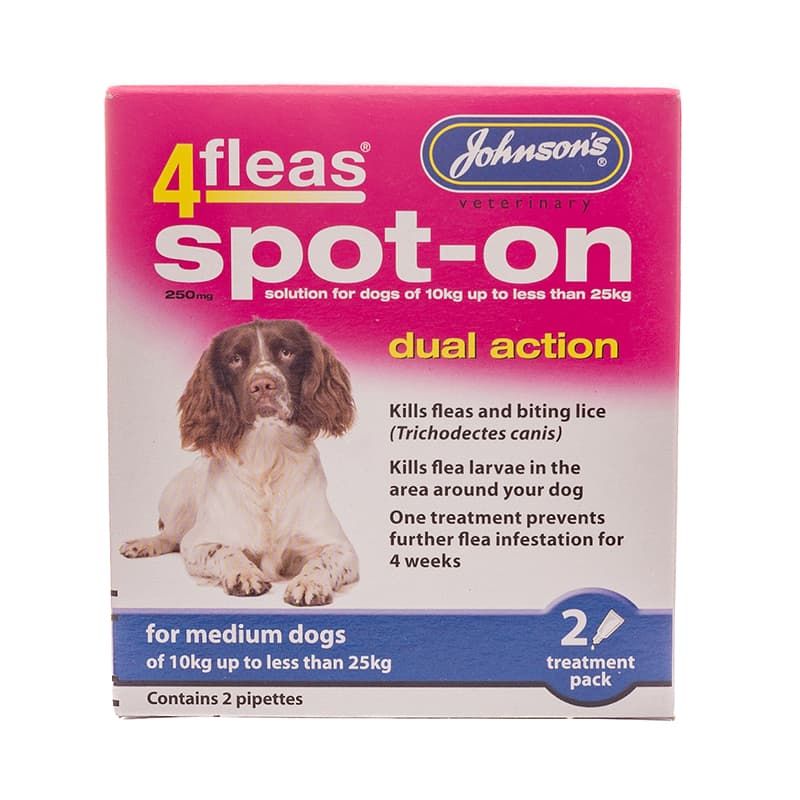 Johnsons Veterinary 4fleas Spot-on for Medium Dogs 10-25kg