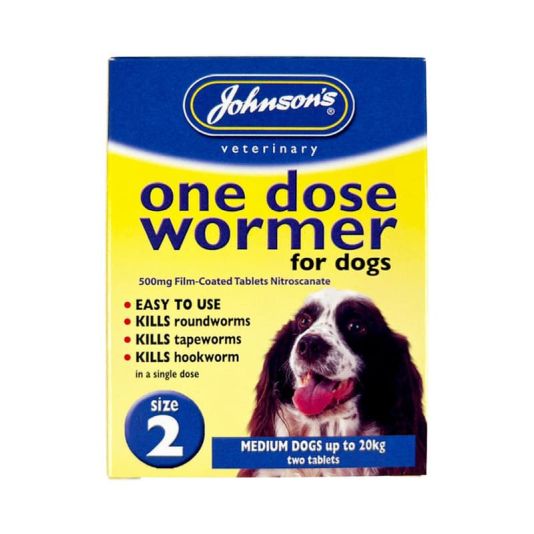 Johnson's Veterinary One Dose Wormer Size 2 - Medium Dogs