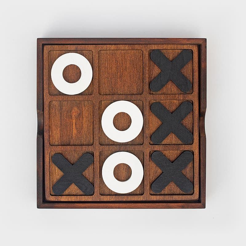 Noughts & Crosses Wooden Game