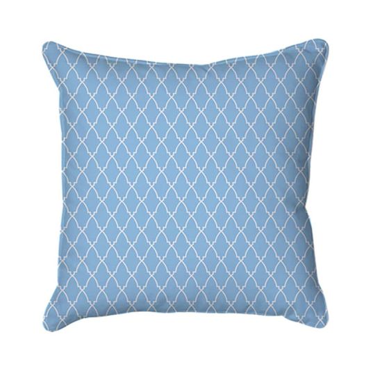 Pale Blue Patterned Cushion