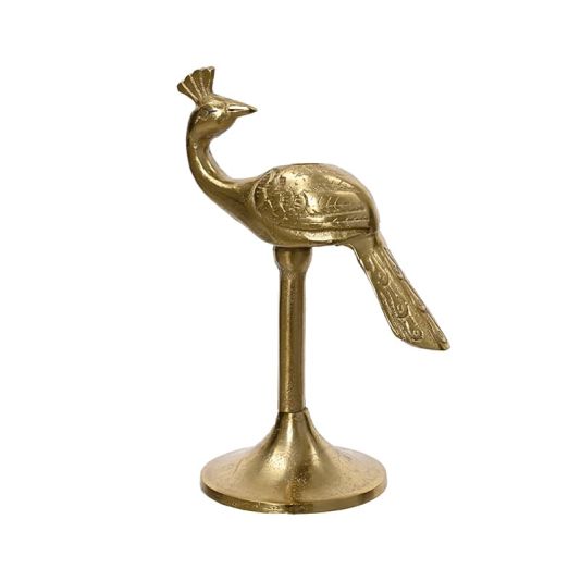 Peacock Candleholder Gold Aluminium