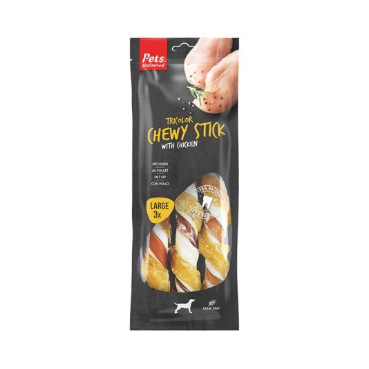 Pets Unlimited Chewy Sticks with Chicken Large 240g