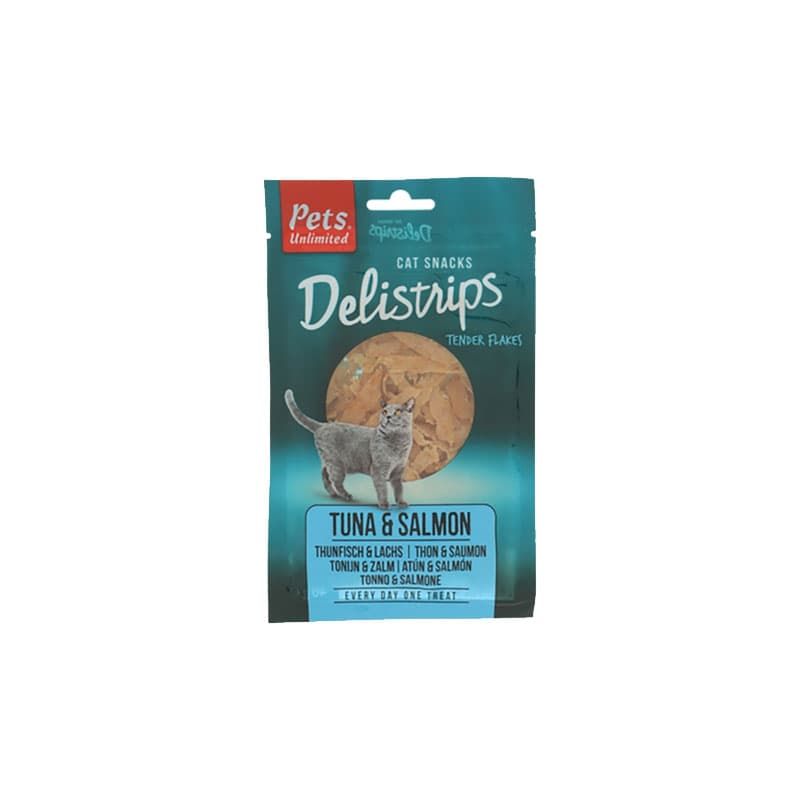 Pets Unlimited Delistrips Cat Treats- Tuna and Salmon 40g