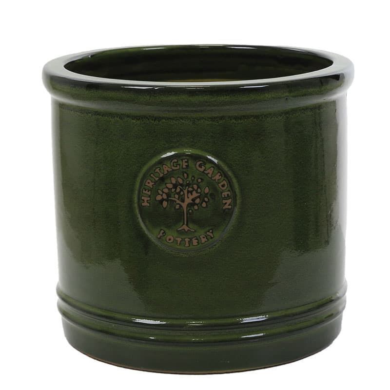 Heritage Cylinder Pot Dark Green 20cm