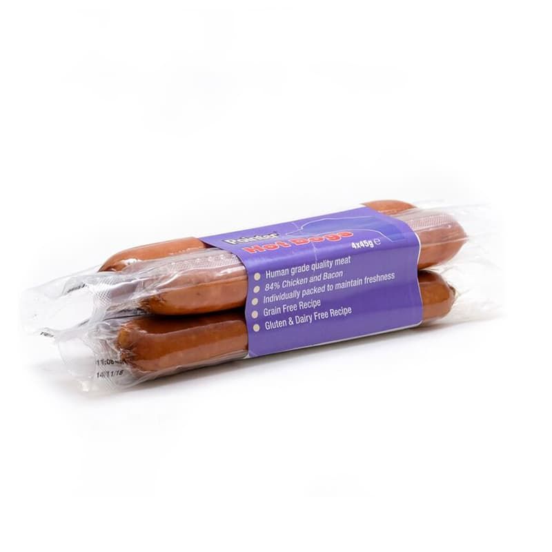 Hot dogs store as dog treats