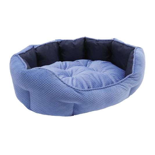 Quilted Navy Water-Resistant Dog Bed 60cm