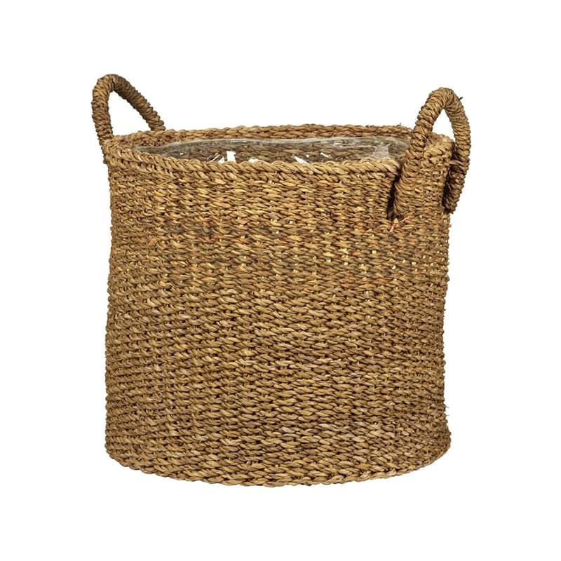 Seagrass Basket Planter with Handles Nut - 23cm