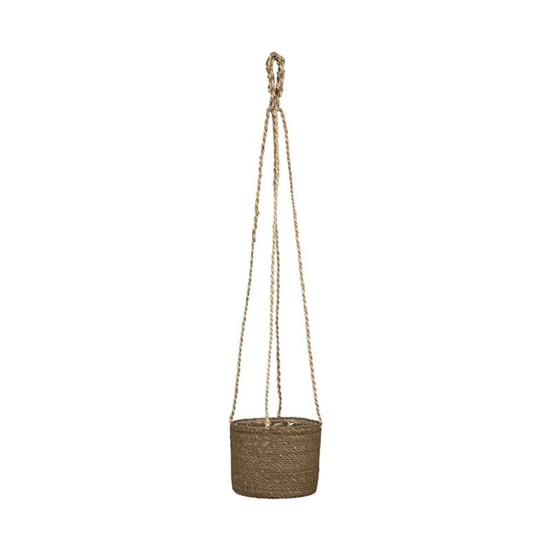 Seagrass Hanging Basket Planter Brown - 15cm