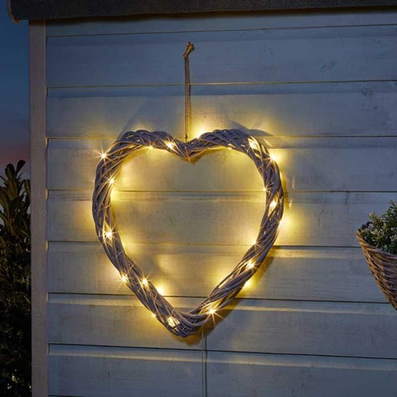 Heart solar on sale string lights